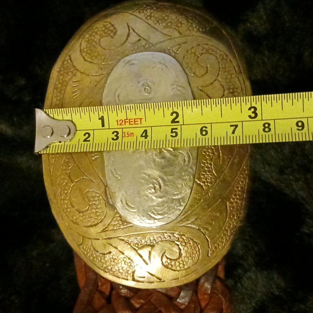 Moroccan Leather Belt with Sterling and Bronze (Copper?) Buckle boho - Picture 9 of 9